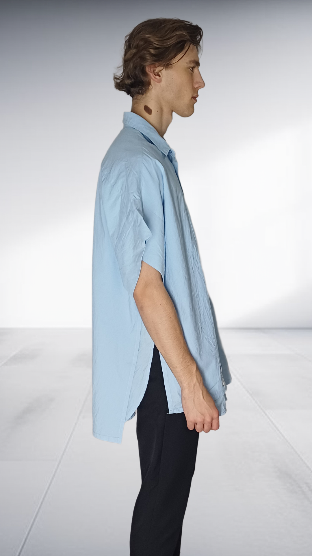 Sipho Mbuto Oversized Short Sleeve Shirt - Sky Blue