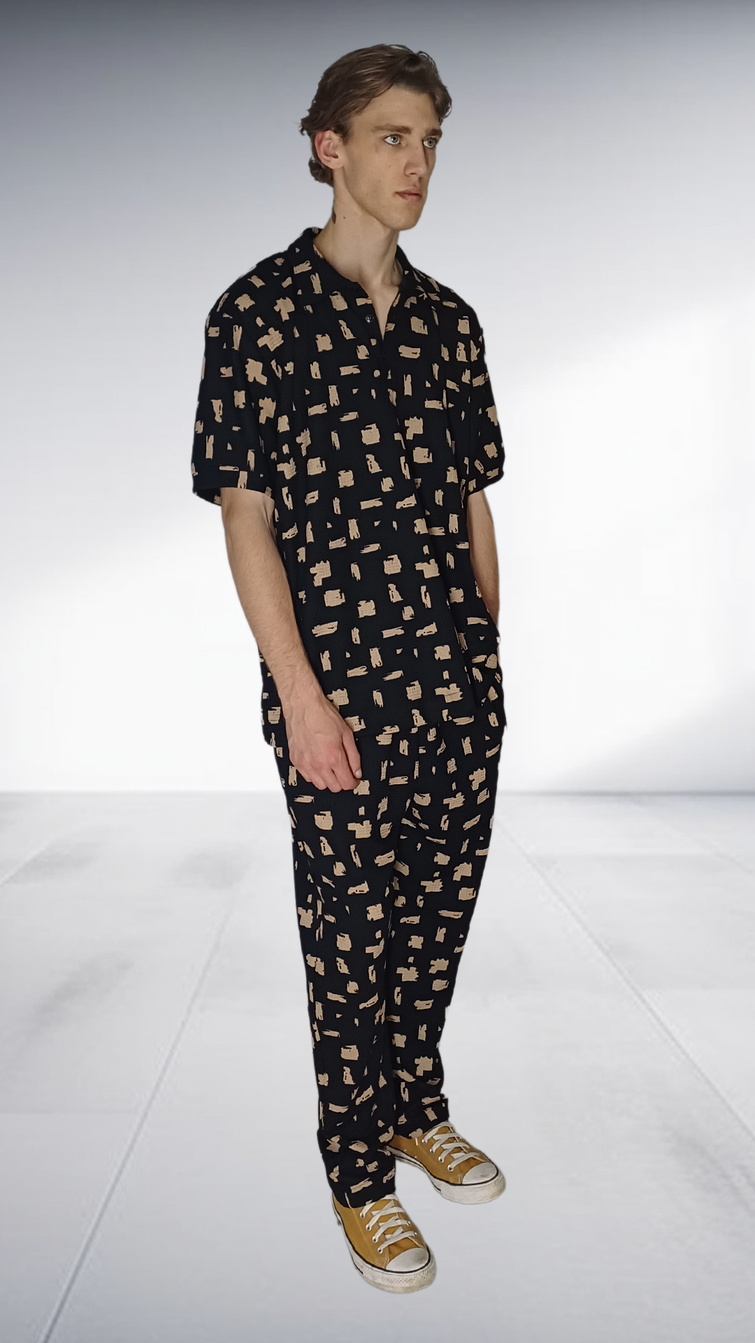 ZIMKHITHA Black Printed Shirt & Pants Set