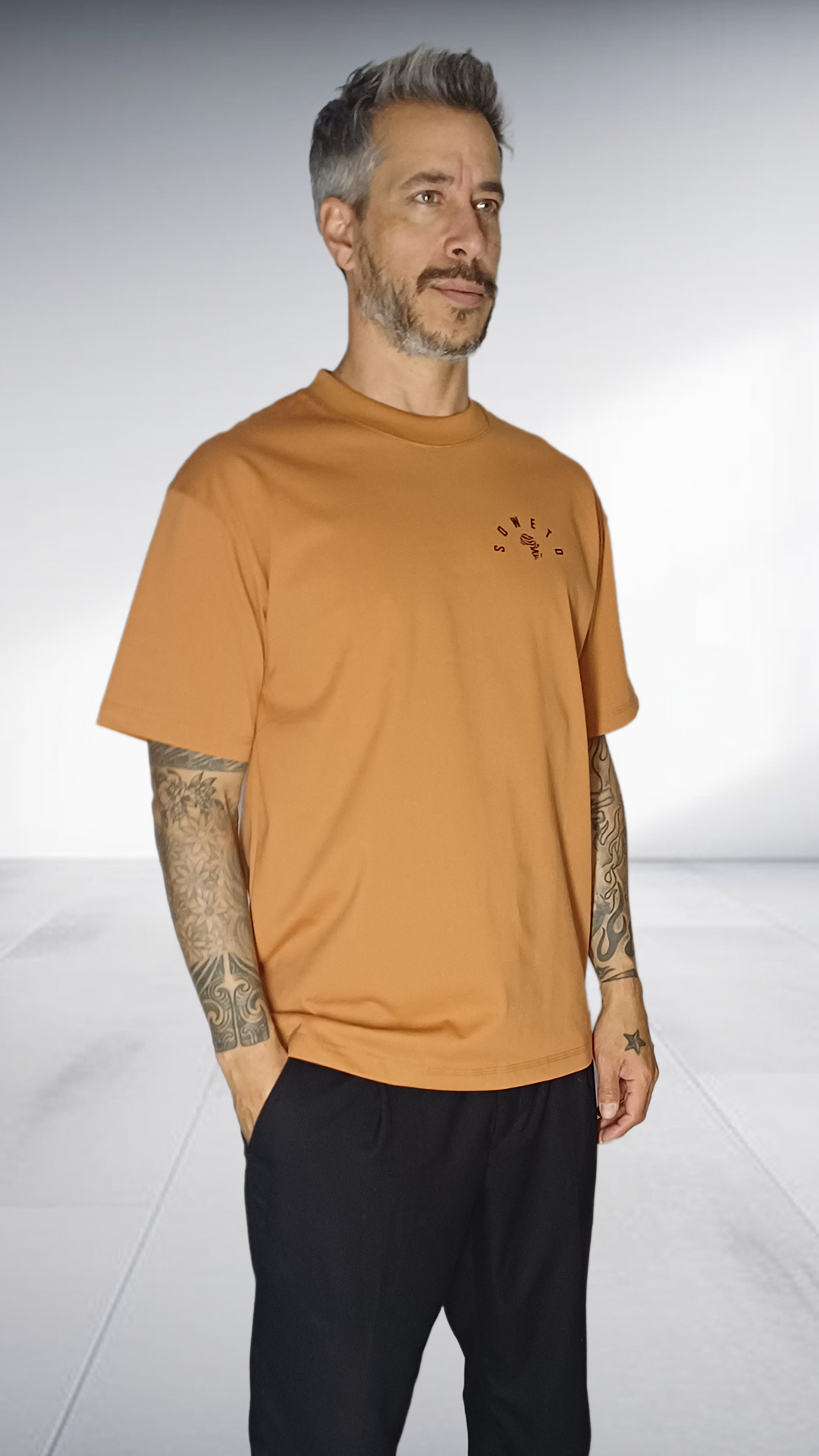 SE7EN HEART BEATS Soweto Department Musician T-Shirt - Mustard & Black