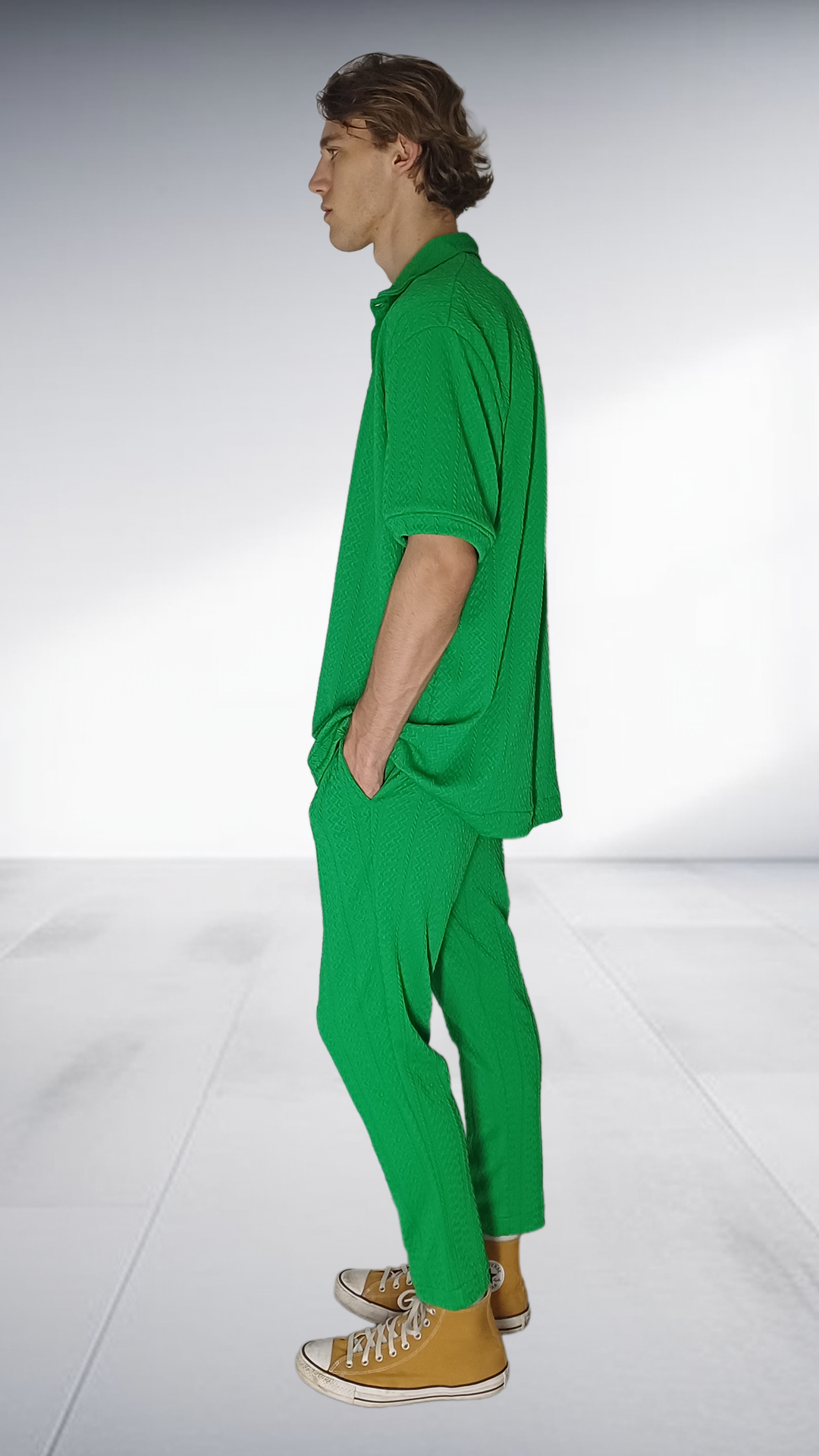 ZIMKHITHA Green Polo & Pants Two-Piece Set