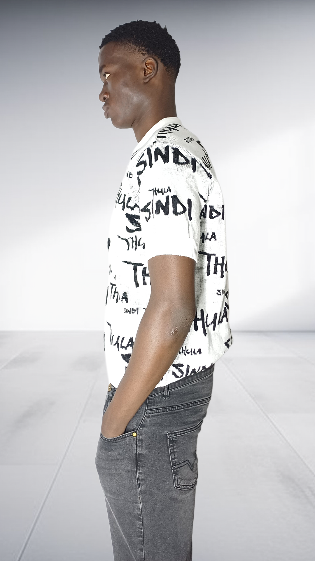 Thula Sindi Signature Knit Polo Shirt - Cream & Black