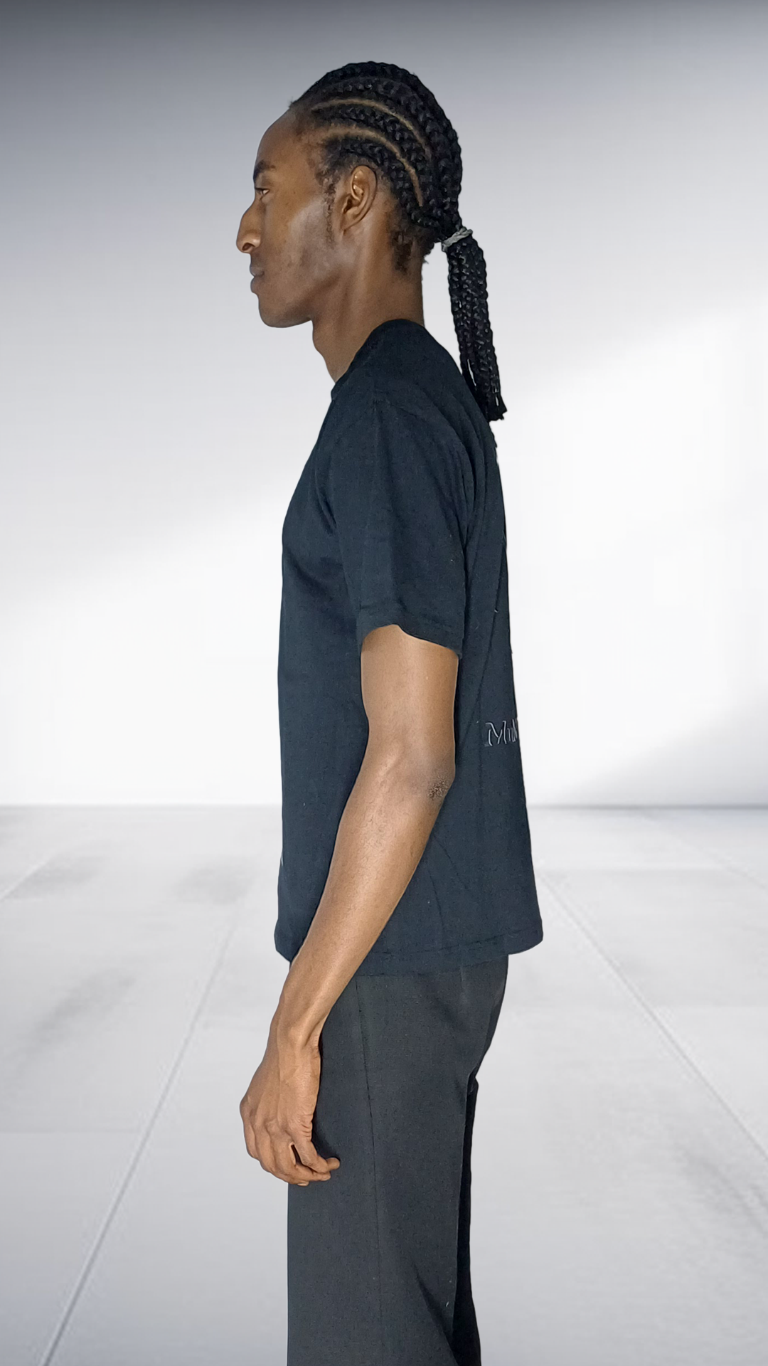 Afrikanswiss Silver Portrait T-Shirt - Black