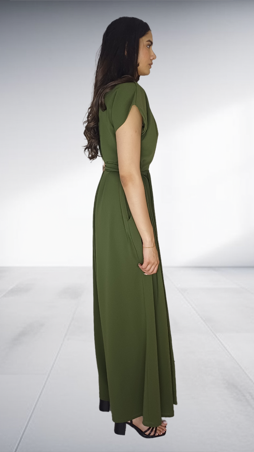 Erre Olive Green Wrap Jumpsuit