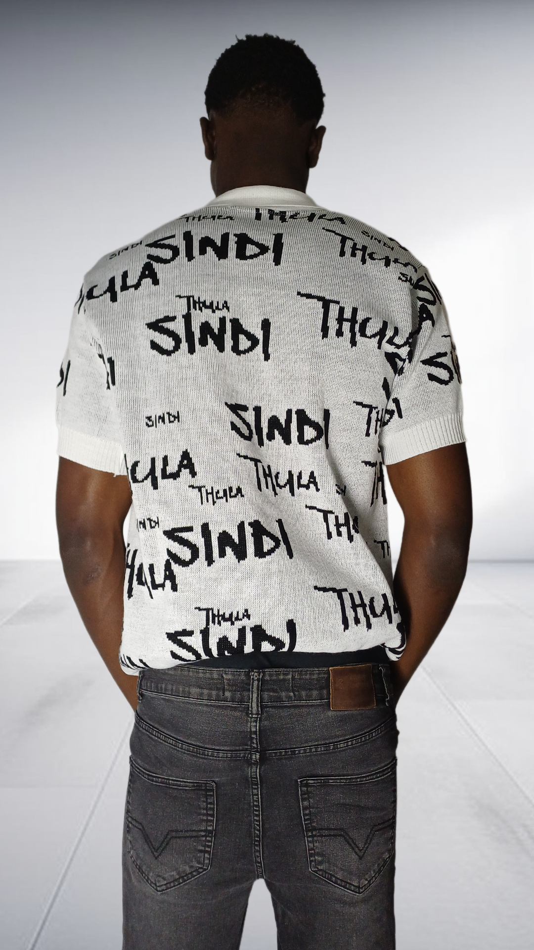 Thula Sindi Signature Knit Polo Shirt - Cream & Black