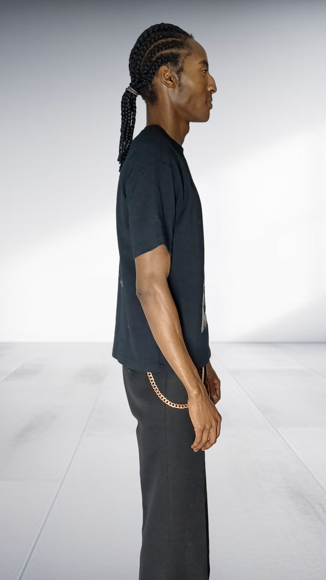 Afrikanswiss Silver Portrait T-Shirt - Black