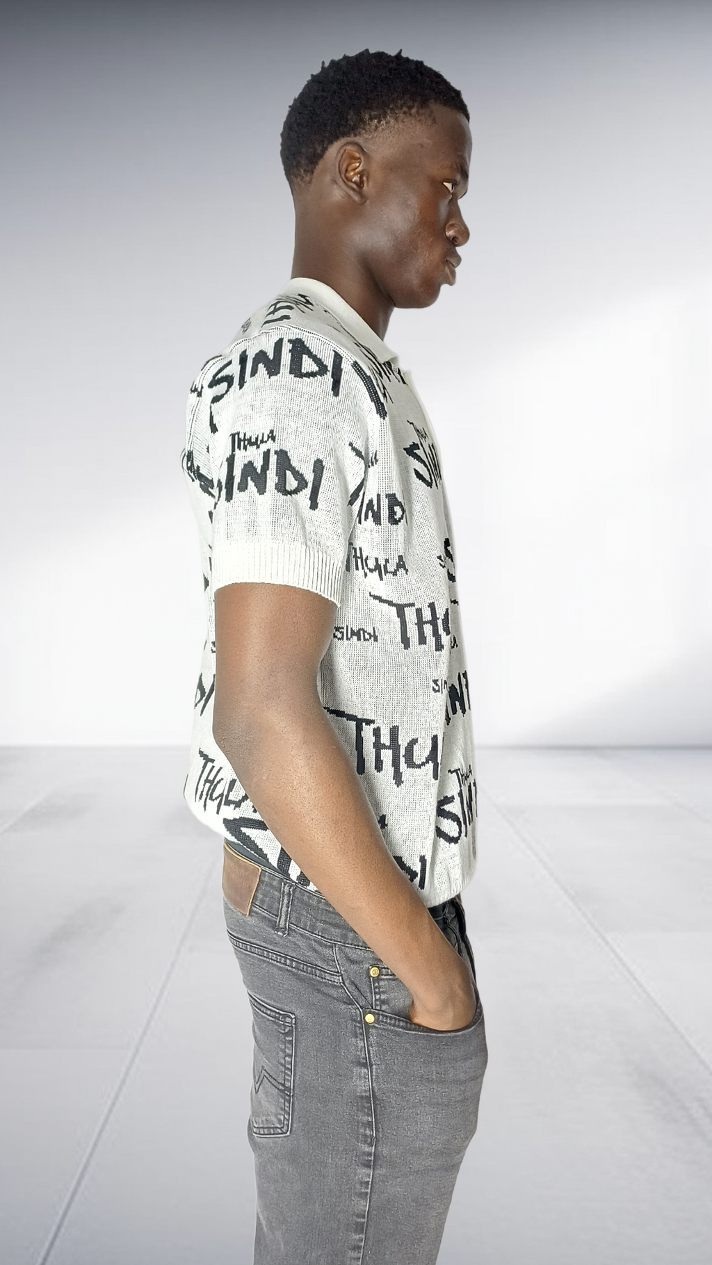 Thula Sindi Signature Knit Polo Shirt - Cream & Black