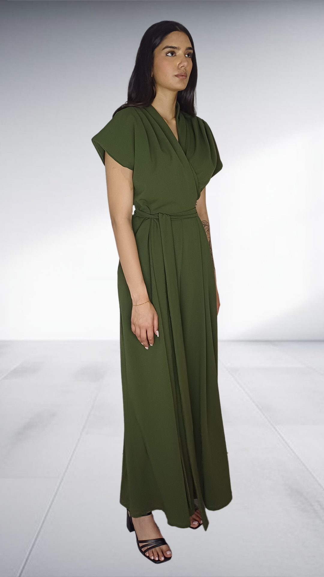 Olive Green Wrap Jumpsuit
