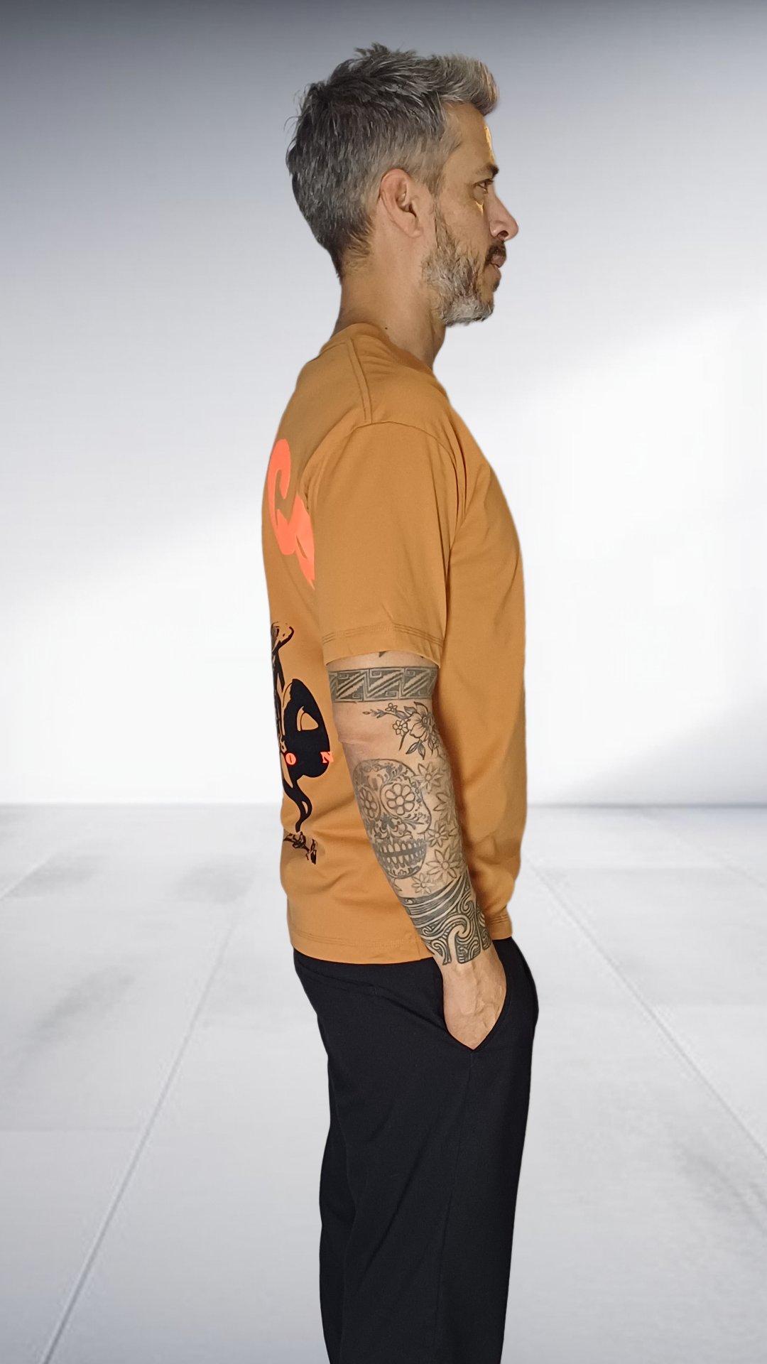 SE7EN HEART BEATS Africa Season Couple Graphic T-Shirt - Caramel & Coral