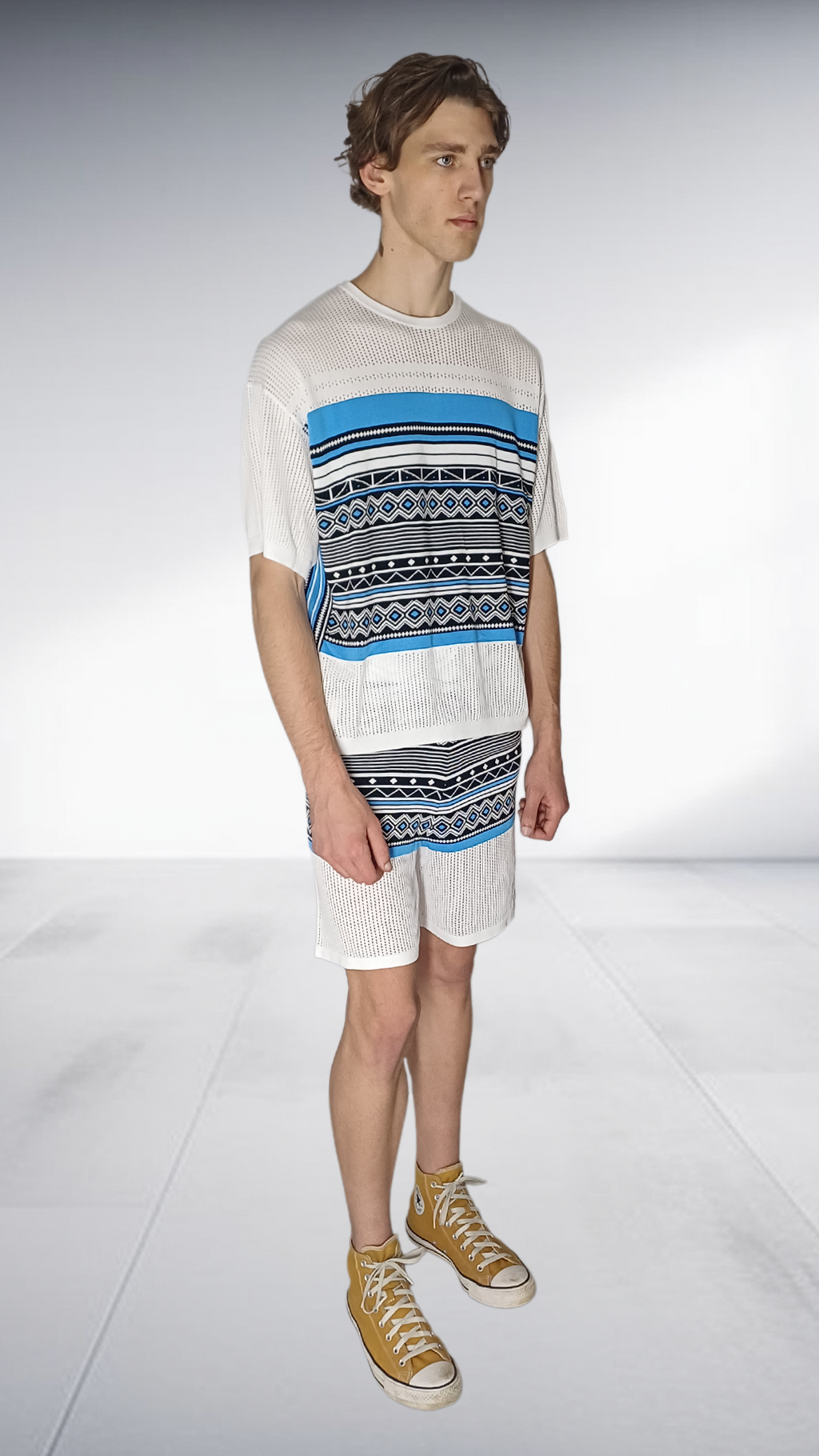 NguniBrand Nqadu Knit Two-Piece Set - Cream & Blue