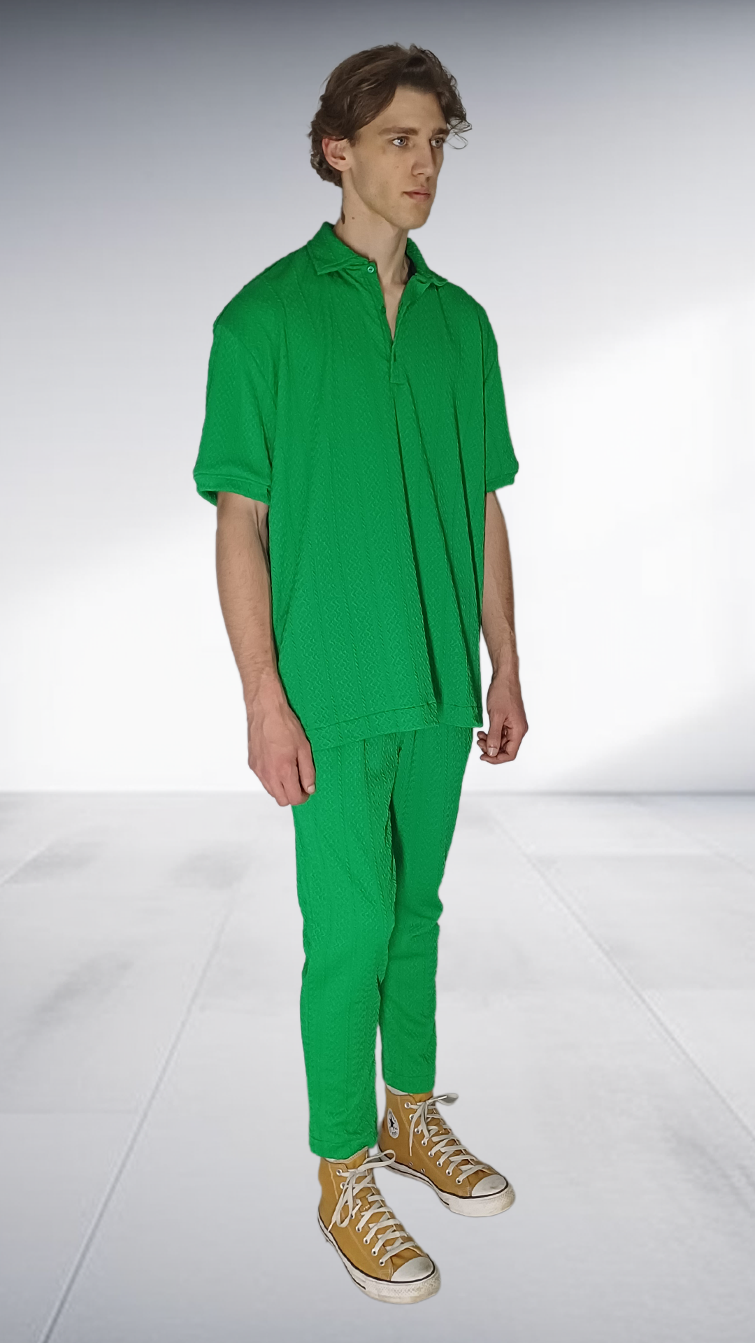 ZIMKHITHA Green Polo & Pants Two-Piece Set