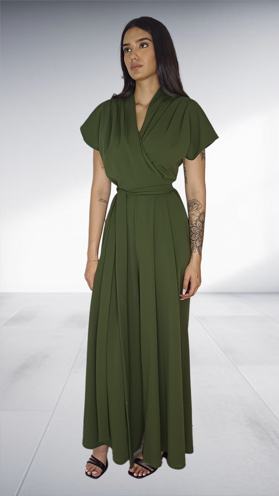 Olive Green Wrap Jumpsuit