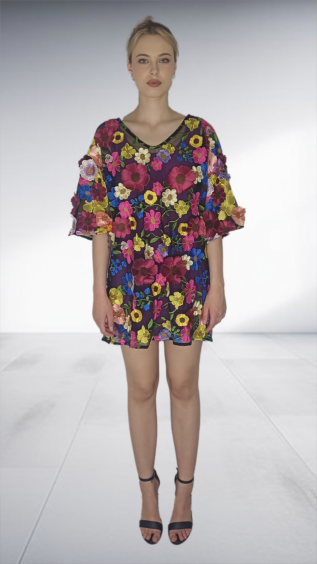Isabel De Villiers 3D Floral Embroidered Tunic Dress