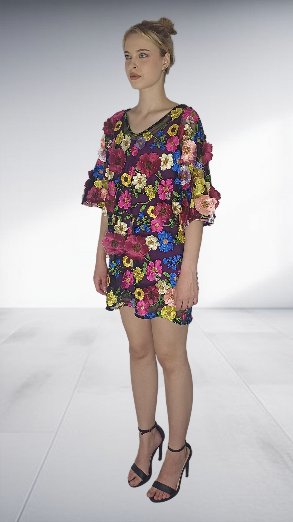 Isabel De Villiers 3D Floral Embroidered Tunic Dress