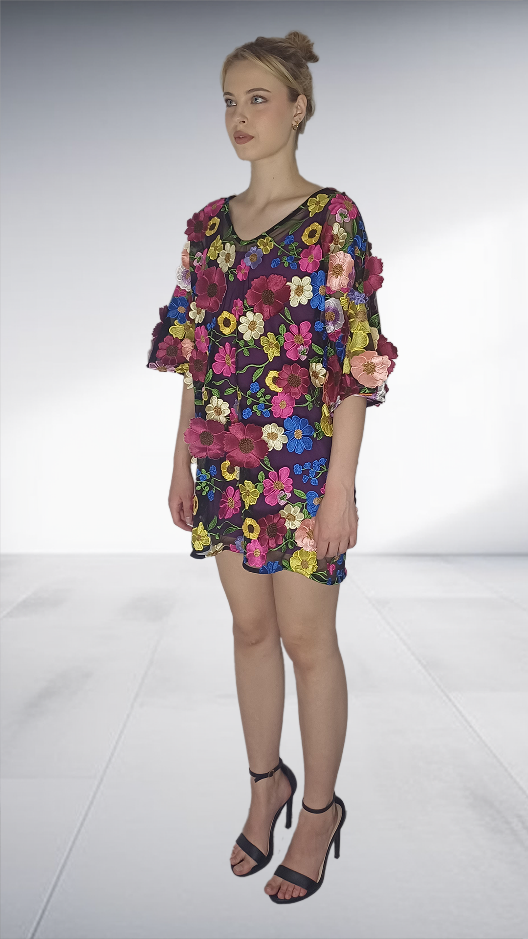 Isabel De Villiers 3D Floral Embroidered Tunic Dress