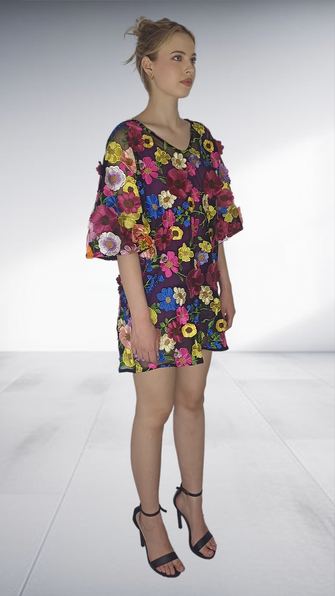 Isabel De Villiers 3D Floral Embroidered Tunic Dress