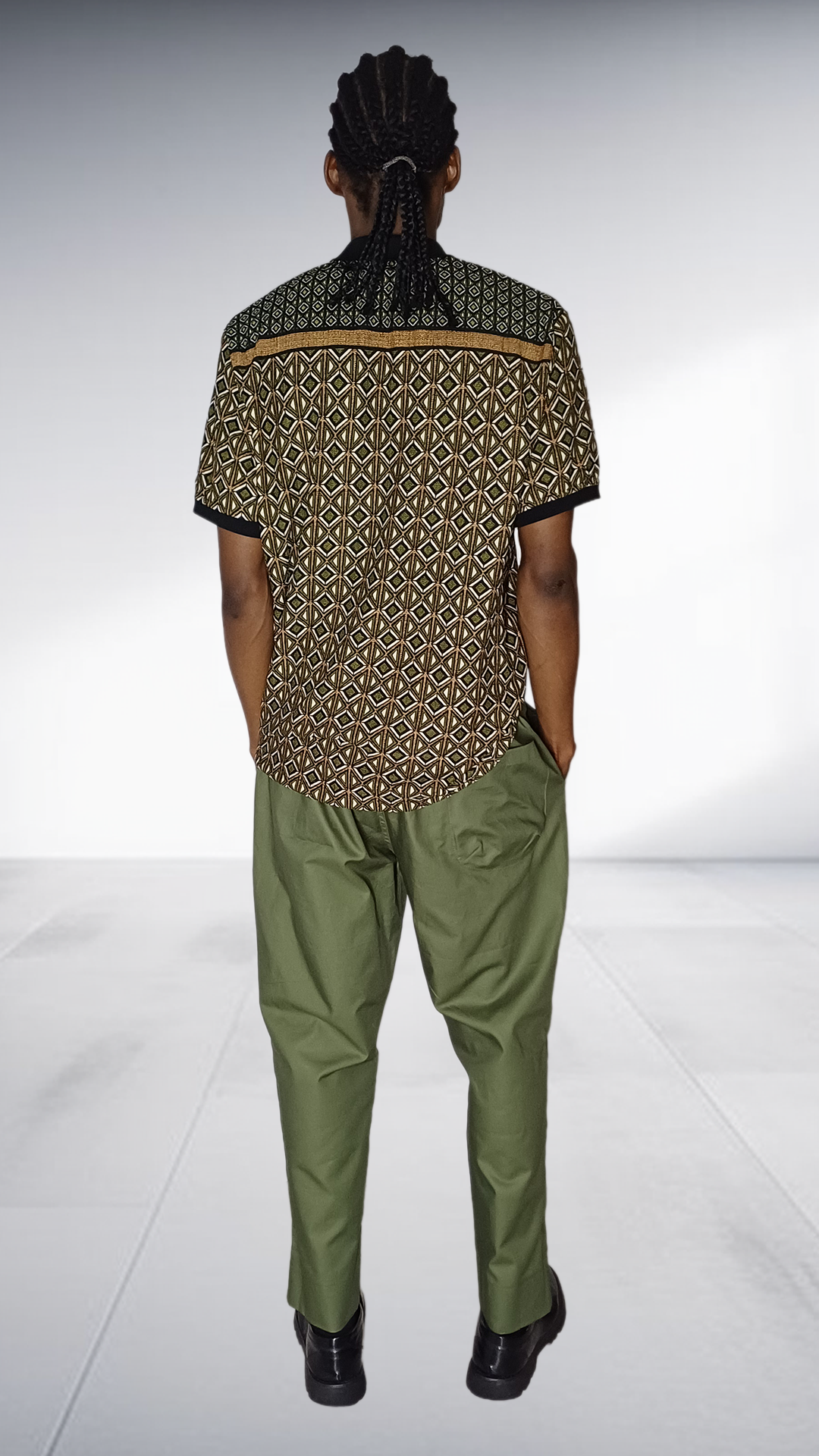 Ephymol Geometric Polo T-Shirt - Gold & Black