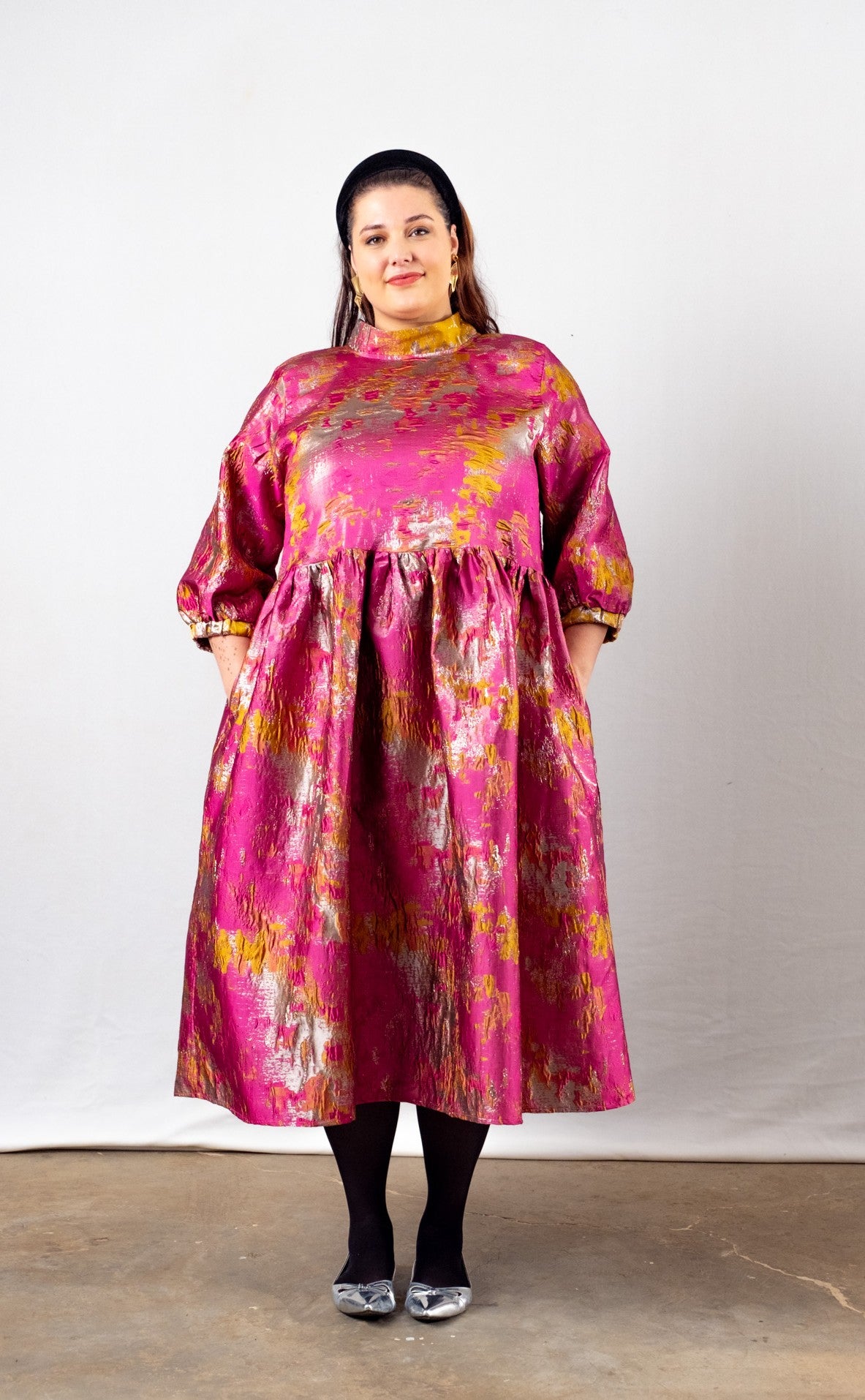BOW BROCADE DRESS