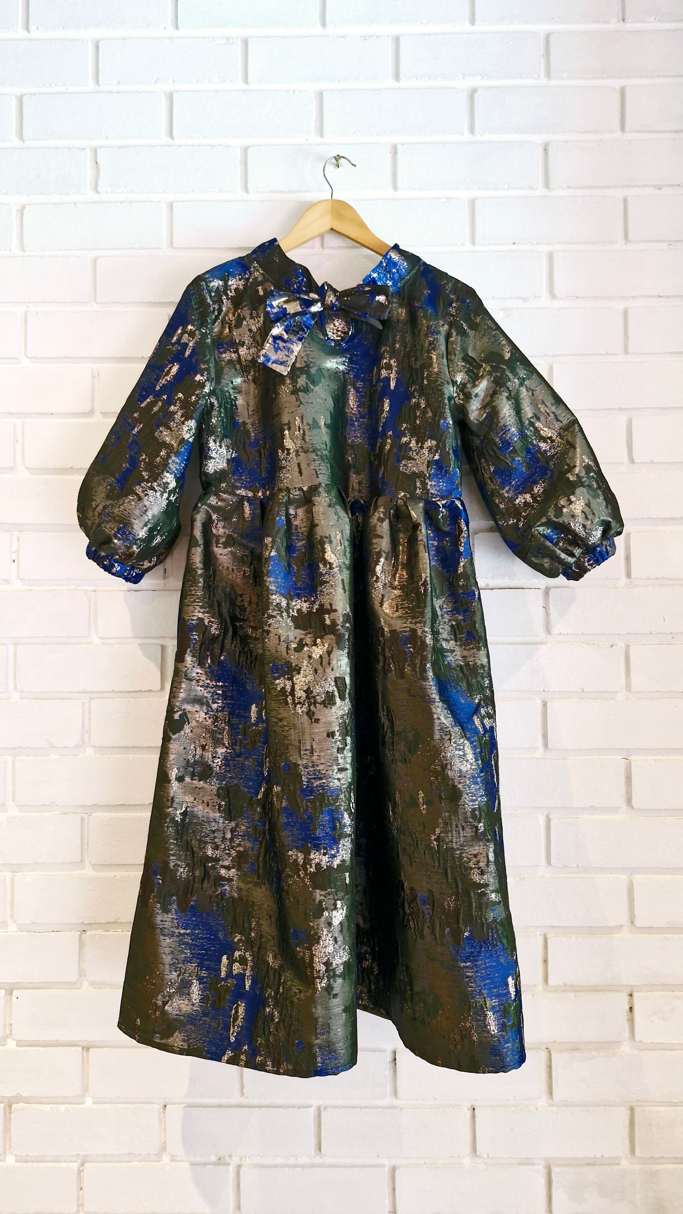 BOW BROCADE DRESS
