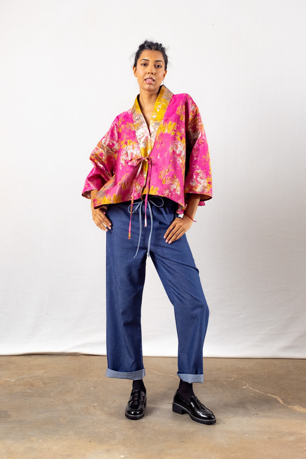 CROPPED BROCADE TOP – brocade Top, view 3 | AfricaRise