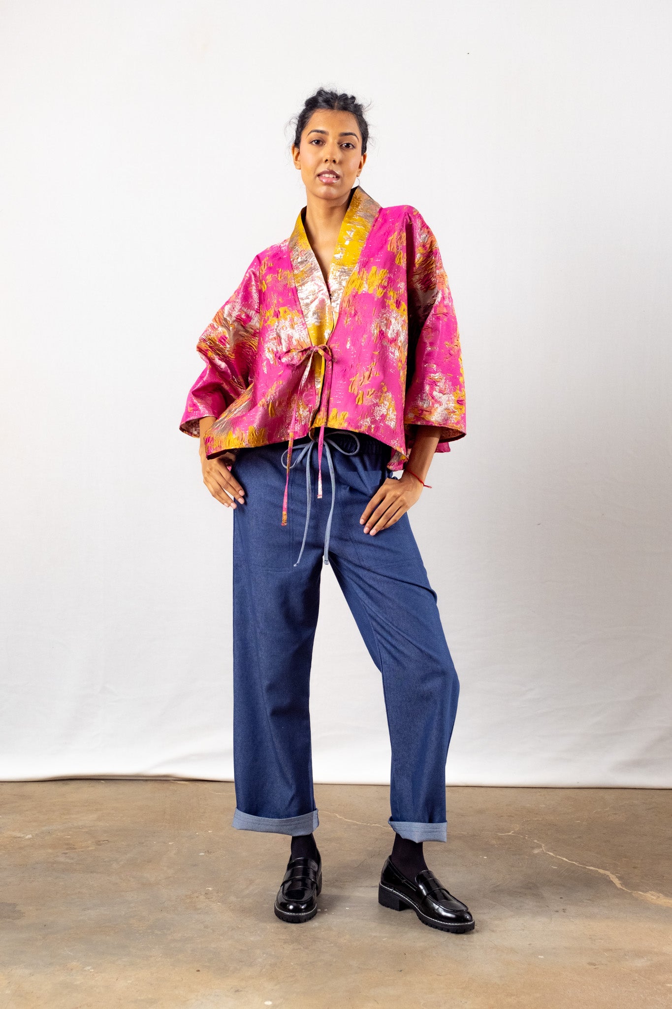 CROPPED BROCADE TOP