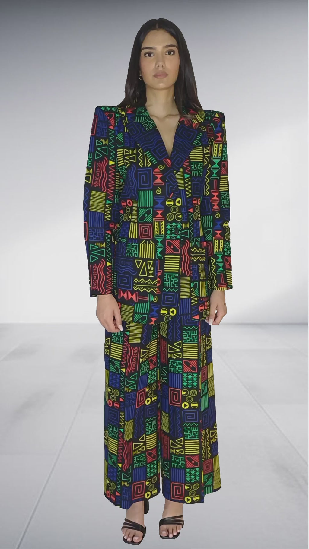 LOLO D African Print Blazer Suit